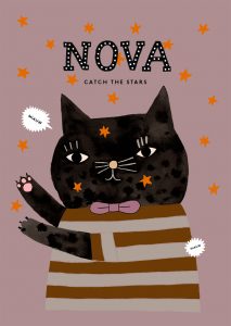 Baby illustratie van een kat voor Nova door Aniek Bartels