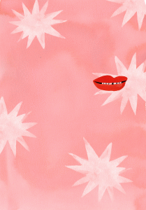 Hand geschilderd kusjes/lippen patroon voor Valentijnsdag.