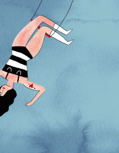 Animatie van trapeze meisje door Aniek Bartels