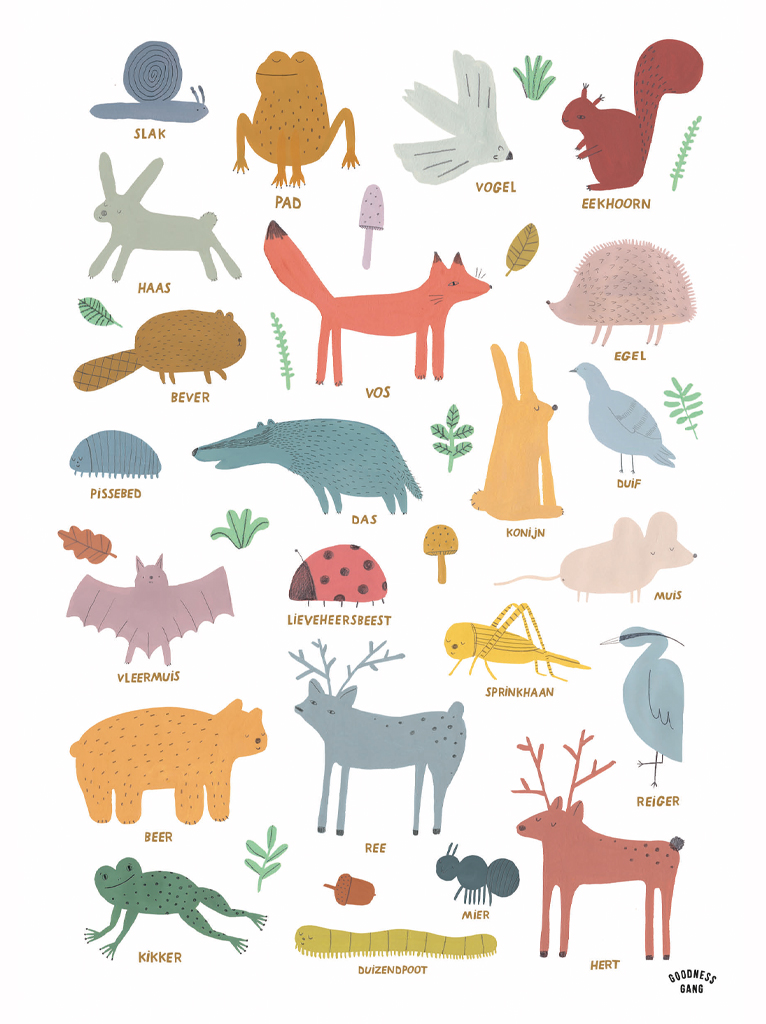 Goodness Gang forest animals poster
